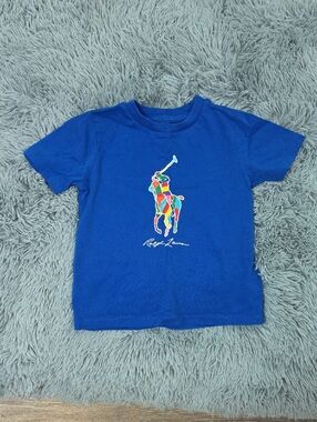 Ralph Lauren Royal Blue Kids Polo Player Graphic Tee